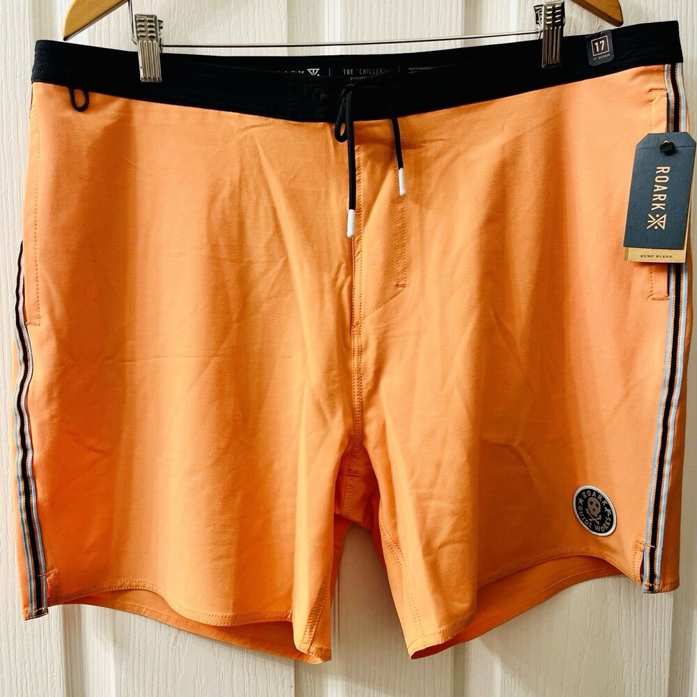 Roark Chiller Mixtape 17” Boardshorts Orange Men's 38 Swim Trunks Shorts RB454